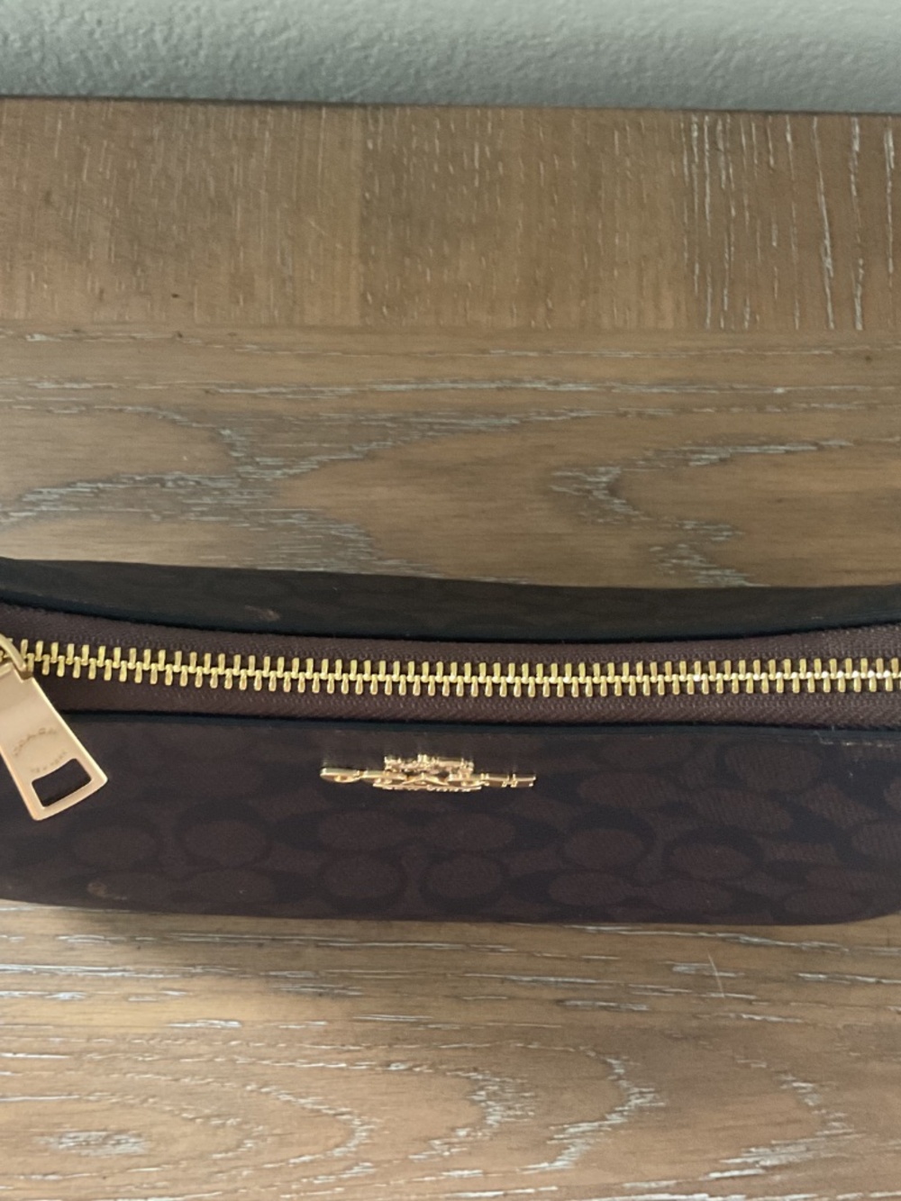 Coach Teri Shoulder Bag In Canvas Signature Canvas/Gold/Walnut/Black - Picture 4 of 11